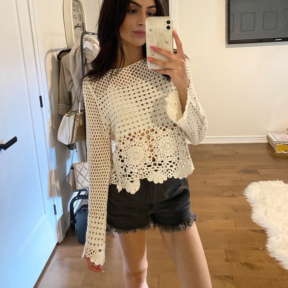 LULUS crotchet/lace top - Picture 2 of 6